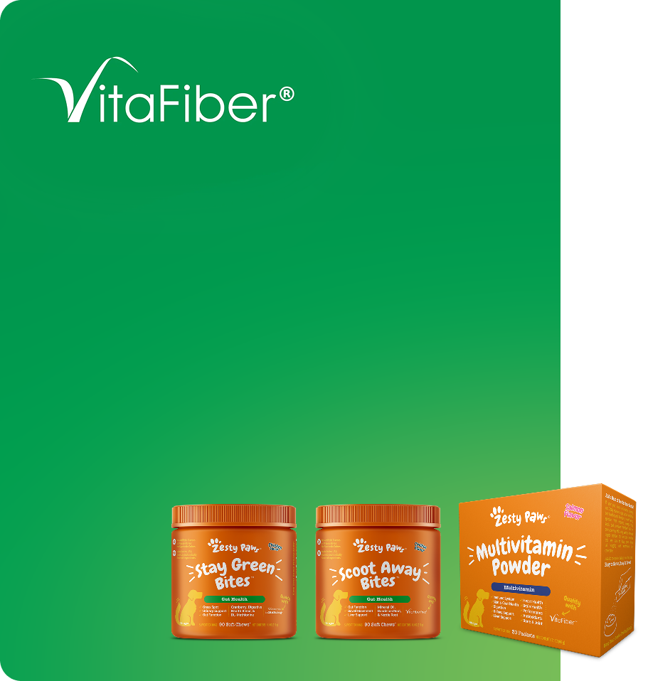 VitaFiber and products on a green background