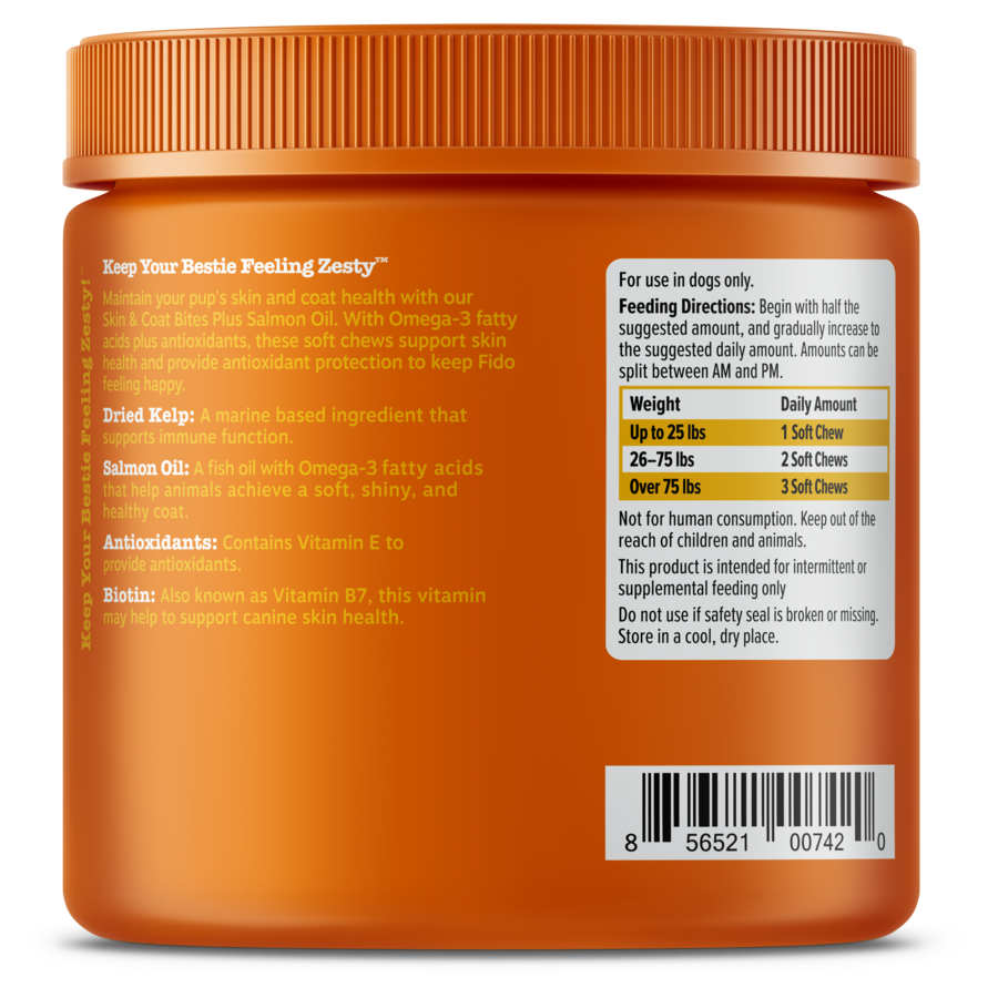 Skin & Coat Bites + Salmon Oil Soft Chews for Dogs