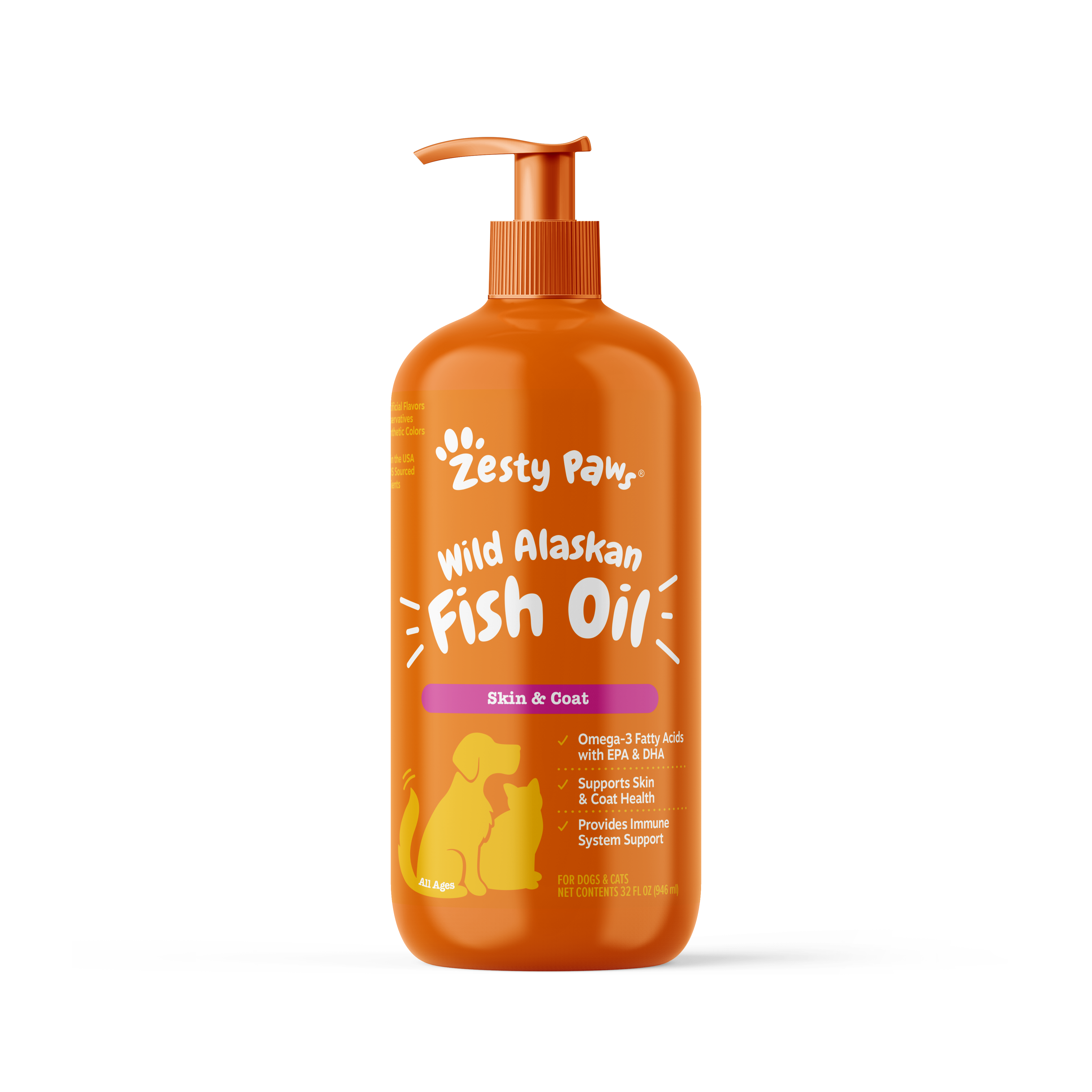 Wild Alaskan Fish Oil for Dogs & Cats - Omega 3 EPA DHA | Zesty Paws