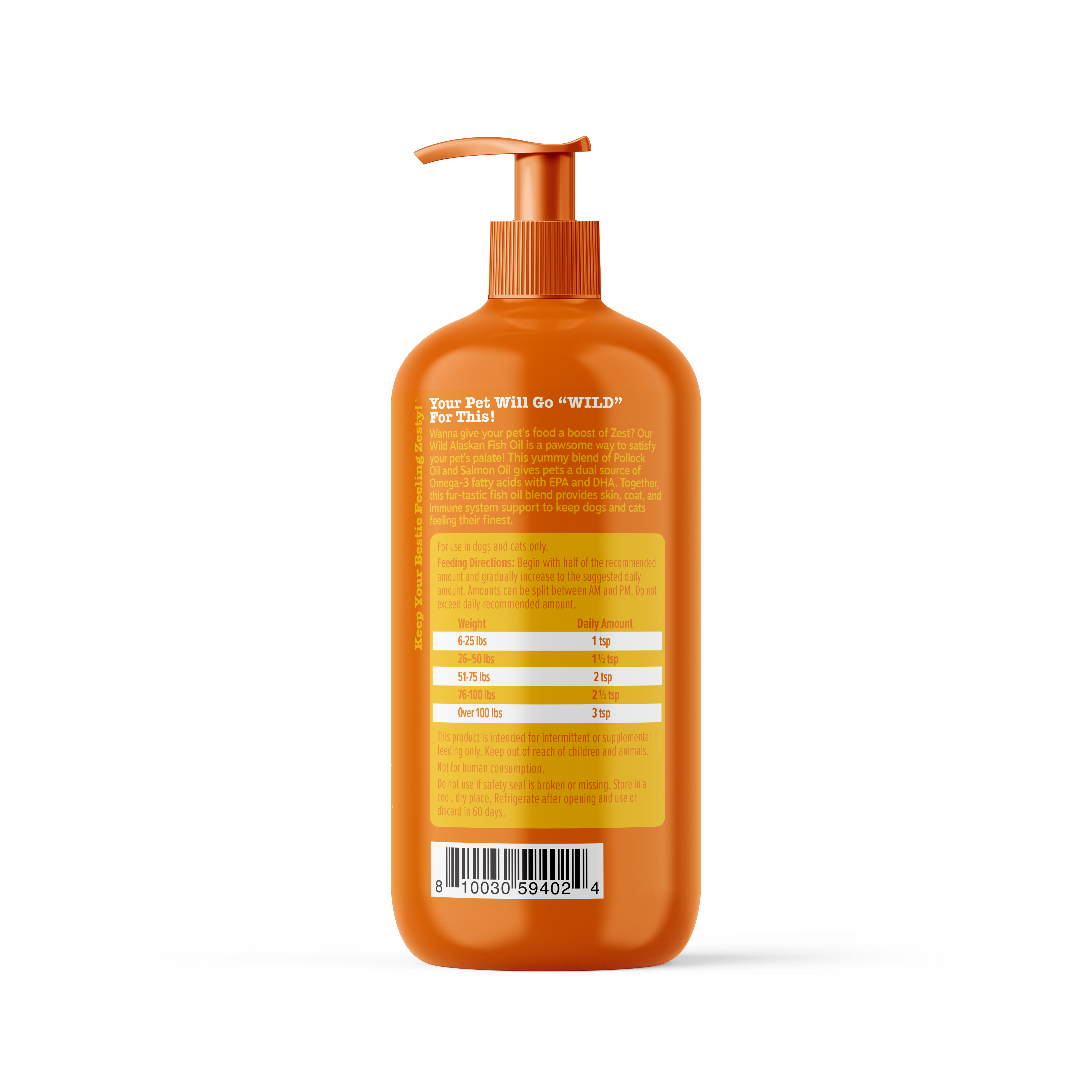 Wild Alaskan Fish Oil for Dogs & Cats - Omega 3 EPA DHA | Zesty Paws